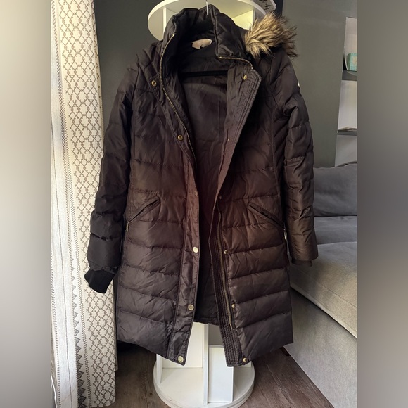 Michael Kors Black Puffer Coat with Fur Trim - Picture 1 of 3